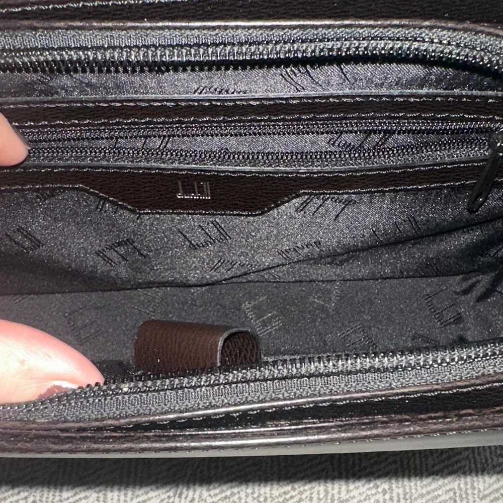 Dunhill Black Leather Clutch Wristlet